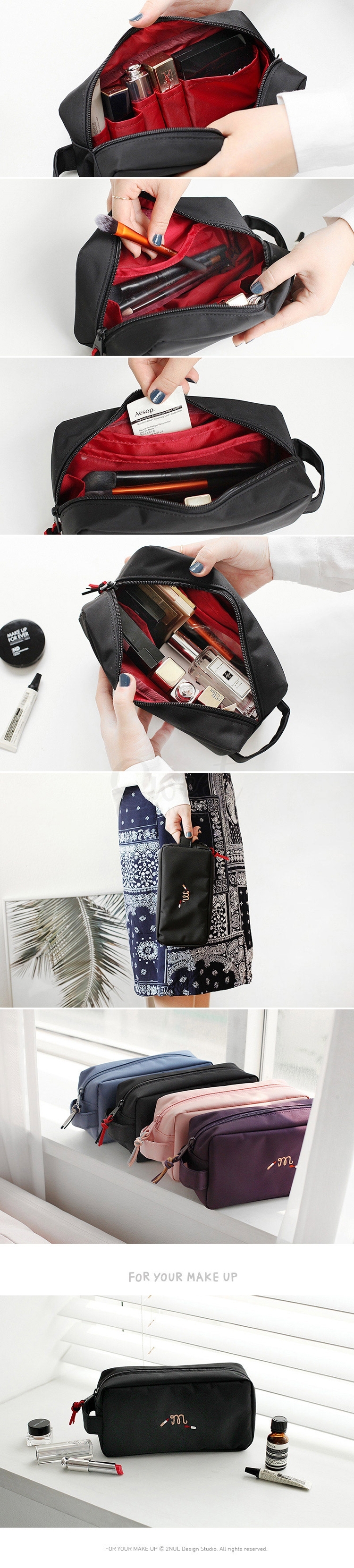 【韩国】2NUL 立体手提大容量化妆包 旅行口红笔刷收纳袋 For Your Makeup/ Makeup Bag -  - 5@ - Sweet Living