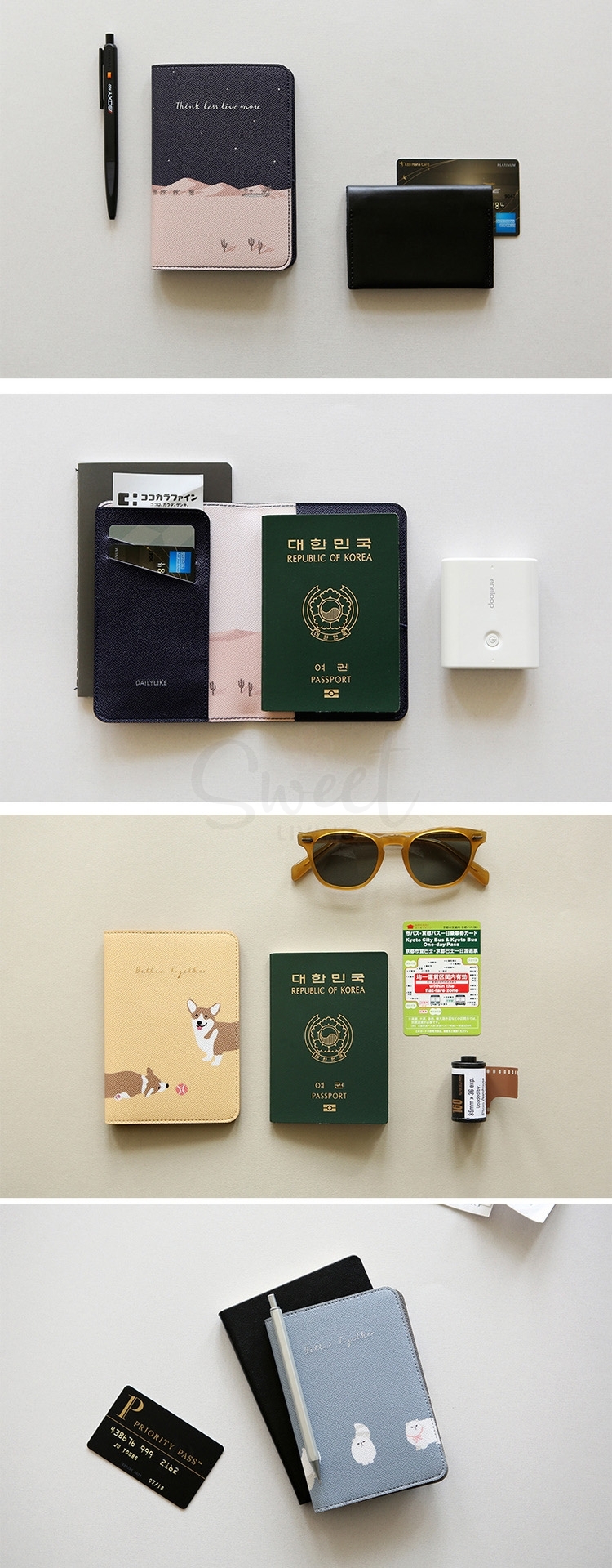 【韩国】Dailylike 时尚短款旅行护照夹 证件包/ Passport Pouch -  - 4@ - Sweet Living