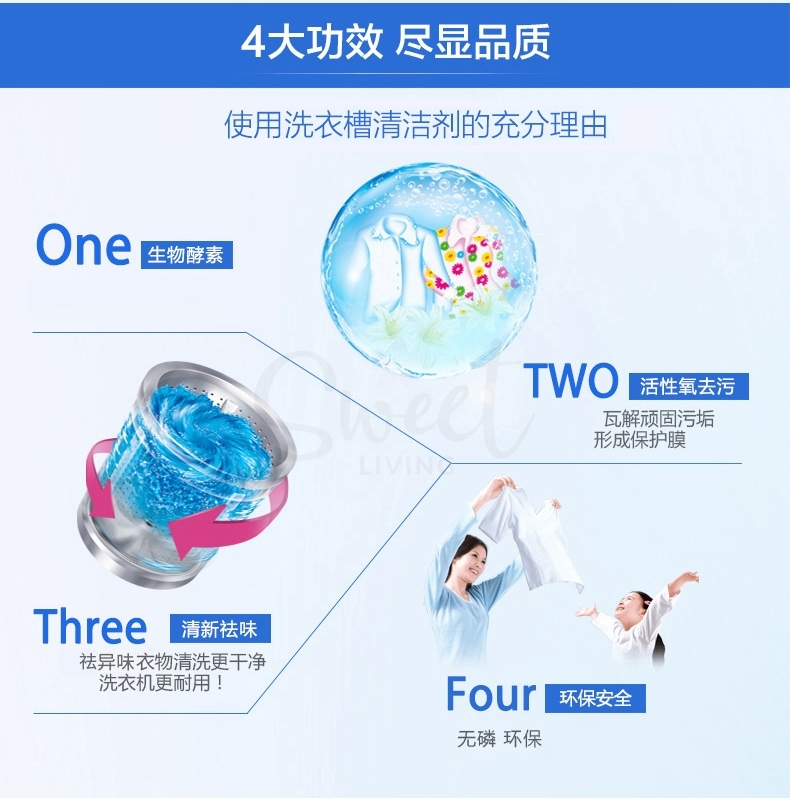 【日本】花王 KAO 洗衣机槽清洗剂 全自动波轮滚筒内筒去污除垢清洁剂/ Washing machine tank cleaner 180g -  - 6@ - Sweet Living