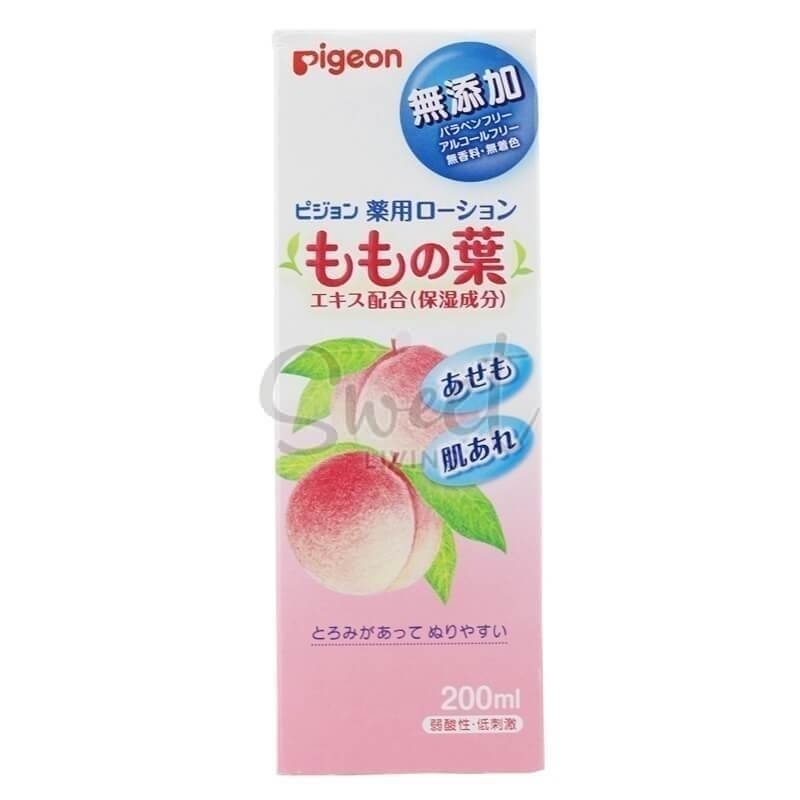 【日本】Pigeon 贝亲 桃子水  日本本土版 桃叶精华 液体爽身粉 除痱祛湿 200ml/ Hydrating All Natural Baby Peach Leaves Lotion -  - 1@ - Sweet Living