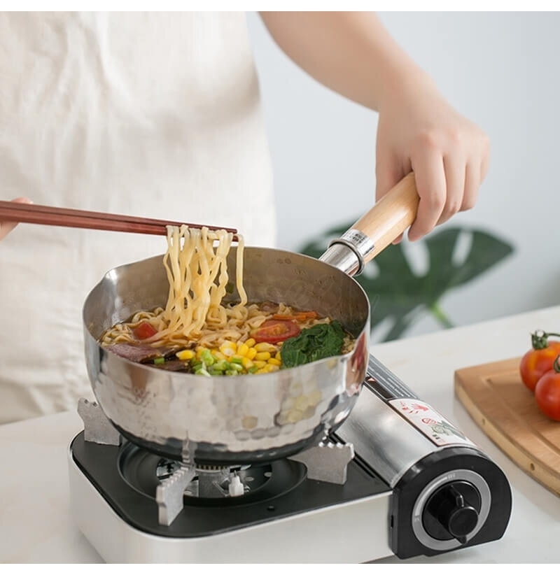 【日本】YOSHIKAWA 吉川雪平锅 不锈钢锅汤锅奶锅 20cm/ Stainless Saucepan -  - 7@@ - Sweet Living