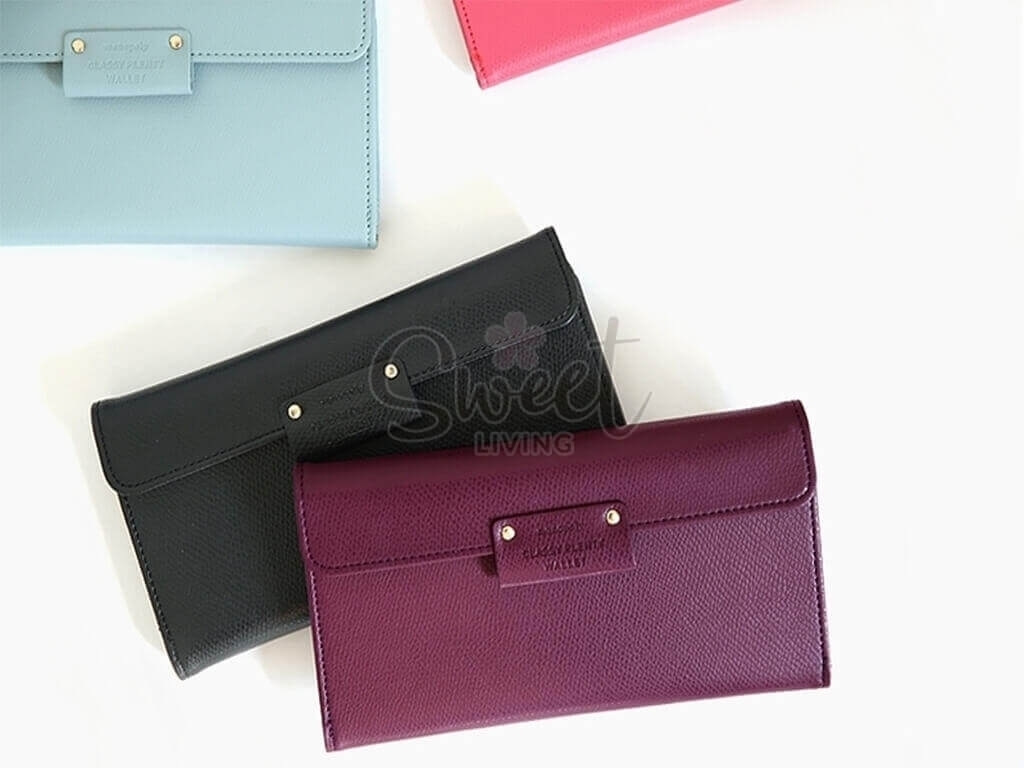 【韩国】 MONOPOLY  优雅气质长款钱包多卡位皮革搭扣钱包/ Classy Wallet -  - 1@ - Sweet Living