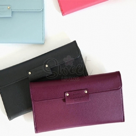 【韩国】 MONOPOLY  优雅气质长款钱包多卡位皮革搭扣钱包/ Classy Wallet - Sweet Living