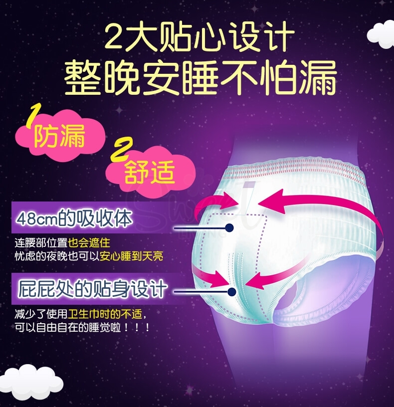 【日本】 花王 Kao 夜用内裤式安心裤 卫生巾 5片/包/ Overnight Disposable Period Underwear for Women 新版 -  - 5@ - Sweet Living