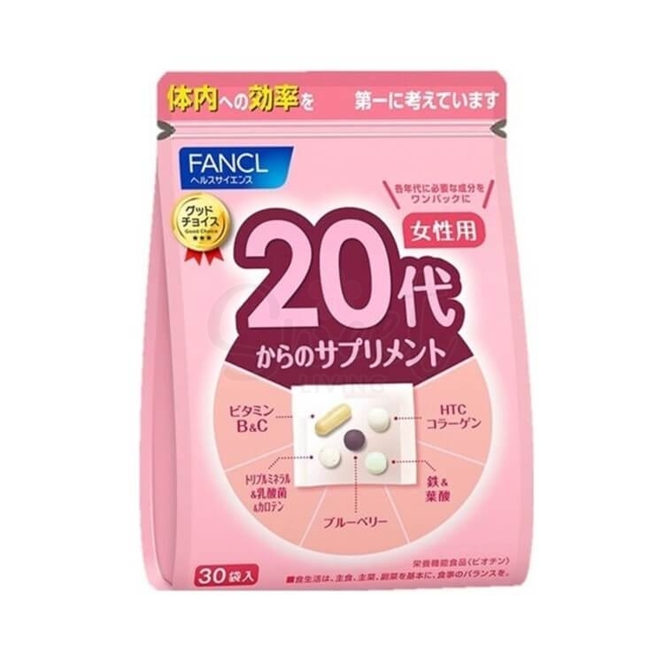 【日本】FANCL 女性综合维生素 20代/30代/40代 营养包 复合维生素b族VB辅酶q维c复合维生素 30包一个月量/ Comprehensive Vitamin Tablets -  - 1@ - Sweet Living