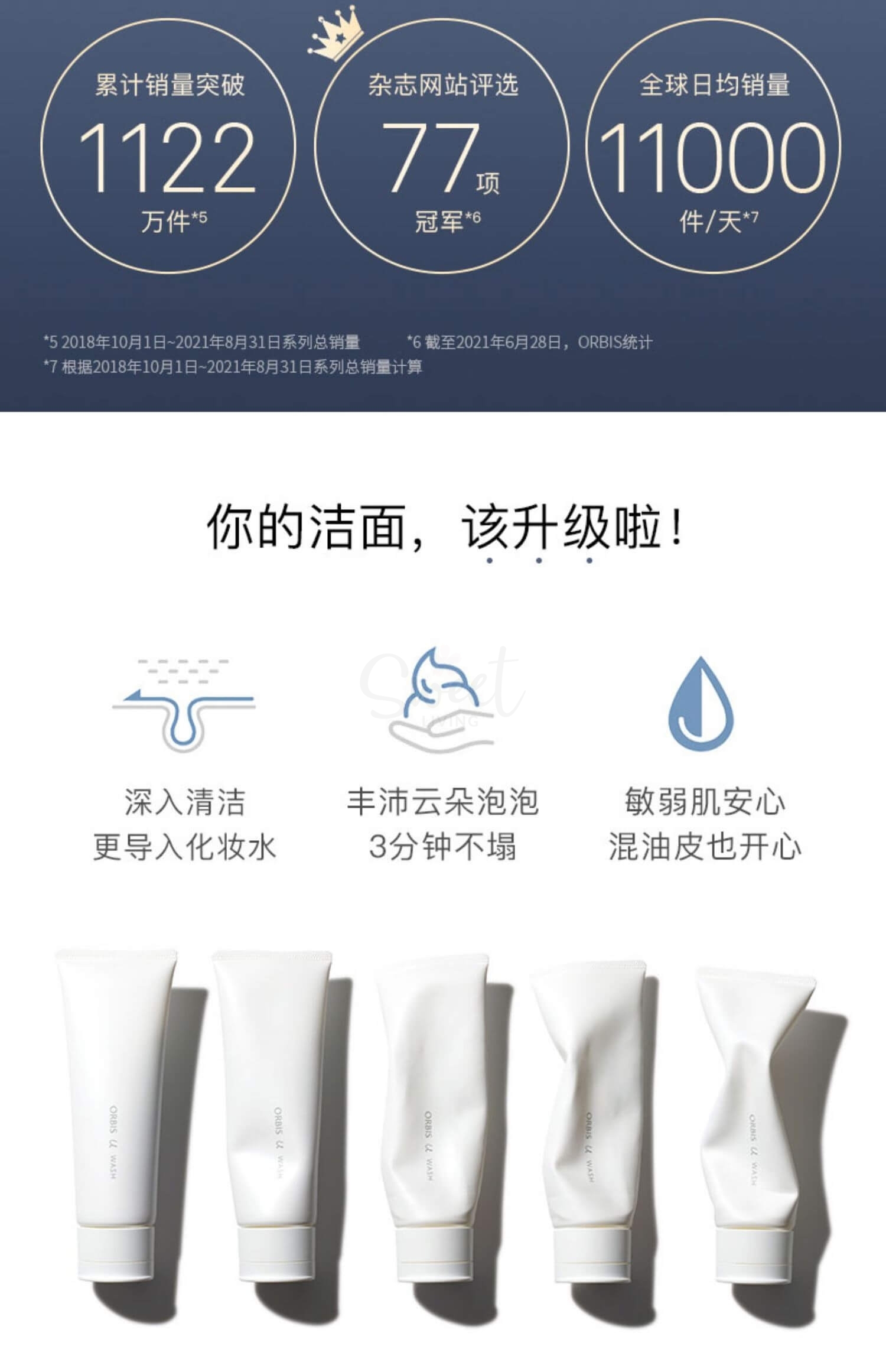 【日本】 ORBIS Pola旗下奥蜜思 温和清洁洗面奶绵密泡泡 芯悠洁面乳/ Foaming Face Wash 120g -  - 6@ - Sweet Living