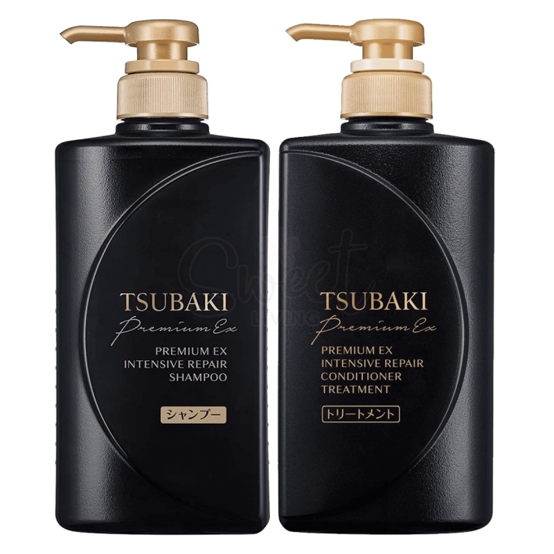 【日本】SHISEIDO资生堂 TSUBAKI丝蓓绮 黑椿 密集修护 洗发水护发素 400ml/瓶 / TSUBAKI Black Camellia Luxury Black Ion Repair Strong EX Shampoo/Conditioner -  - 11@ - Sweet Living
