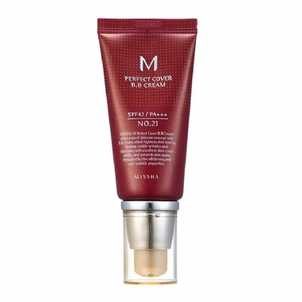 【韩国】 MISSHA 谜尚 魅力润颜修容霜 大红隔离霜 粉底BB霜 21号/MISSHA M Perfect Cover BB Cream #21（50 ml） -  - 4    - Sweet Living