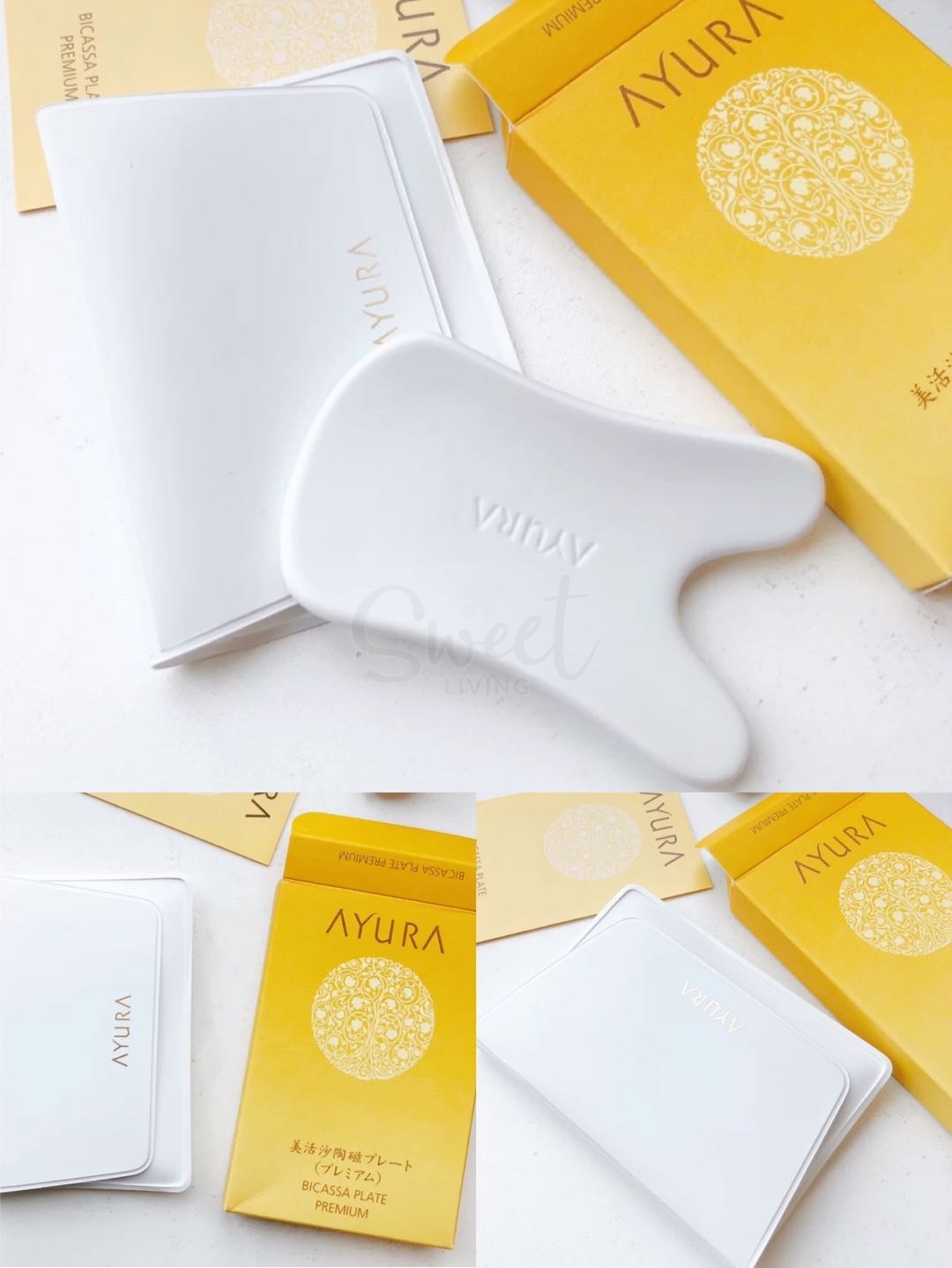 【日本】 Ayura 刮痧板美活沙陶瓷按摩板 脸部面部专用 促进血液循环瘦脸 新版/ Face Massager -  - 3@ - Sweet Living