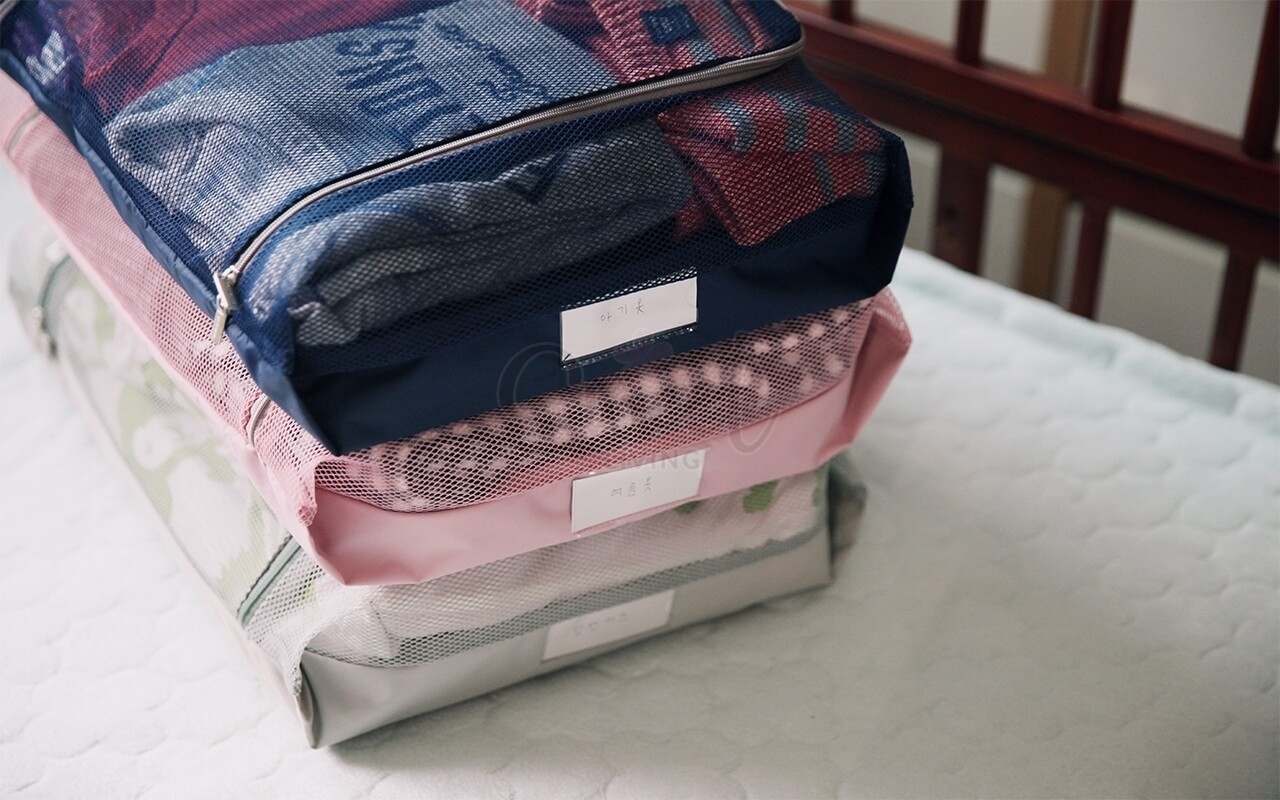 【韩国】By Full Deign Travelus Mesh Puch 旅行网孔衣物收纳包 拉链整理袋 超大号XXL 49x45cm -  - 1@ - Sweet Living