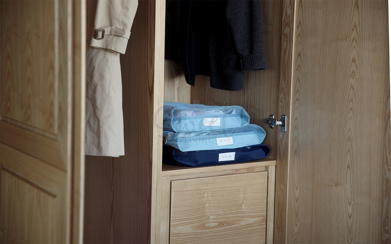 【韩国】By Full Deign Travelus Mesh Puch 旅行网孔衣物收纳包 拉链整理袋 超大号XXL 49x45cm -  - 6@ - Sweet Living