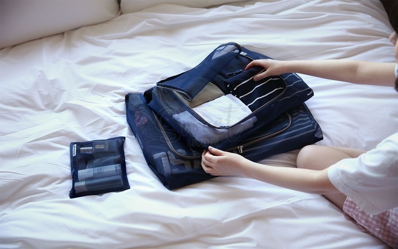 【韩国】By Full Deign Travelus Mesh Puch 旅行网孔衣物收纳包 拉链整理袋 超大号XXL 49x45cm -  - 8@ - Sweet Living