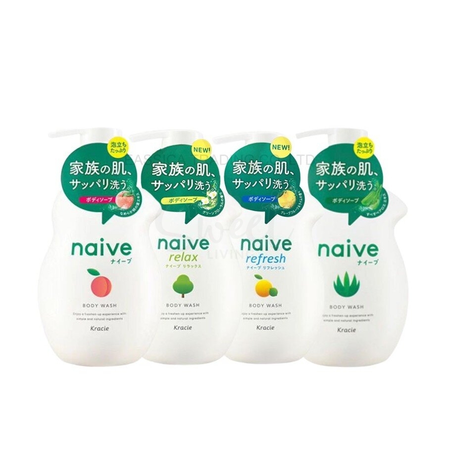 【日本】 Kracie 嘉娜宝沐浴露 保湿滋润清爽植物天然氨基酸沐浴乳 适合全家使用 水蜜桃/西柚柠檬 / Body Wash 530ml -  - 1@ - Sweet Living