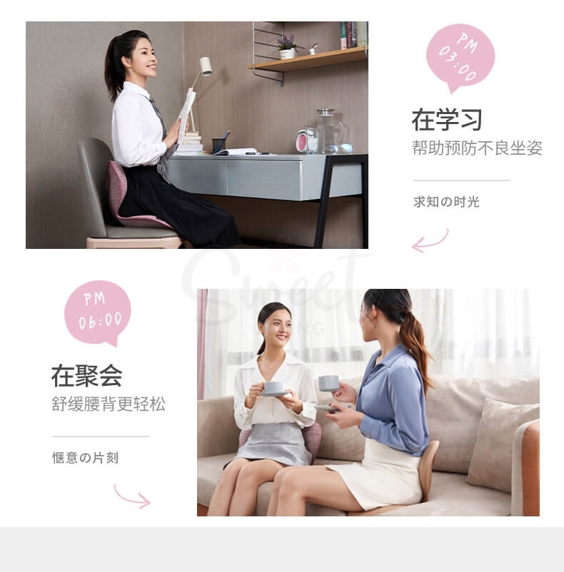 【日本】MTG 花瓣坐垫 矫正坐姿 护腰椎 办公室靠垫 久坐背部矫正神器 抗菌面料升级款 最新版第三代 灰色/ Back Cousion -  - 9@ - Sweet Living
