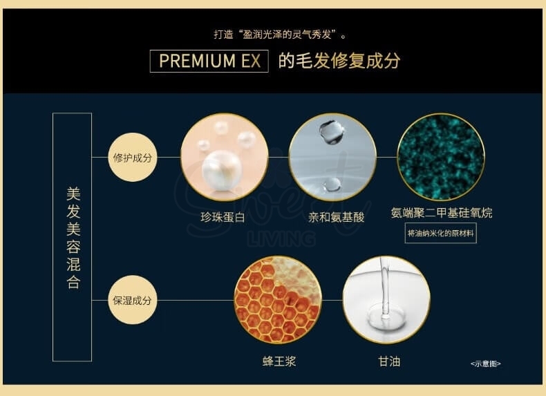 【日本】SHISEIDO资生堂 TSUBAKI丝蓓绮 黑椿 密集修护 洗发水护发素 400ml/瓶 / TSUBAKI Black Camellia Luxury Black Ion Repair Strong EX Shampoo/Conditioner -  - 9@ - Sweet Living