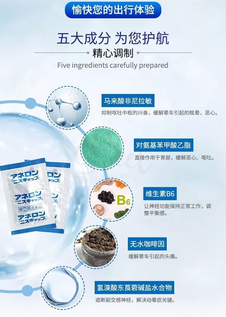 【日本】 白兔制药 白兔晕车药 晕机晕船药 速效持久/ Motion Sickness Tablets （6 tablets） -  - 5@ - Sweet Living