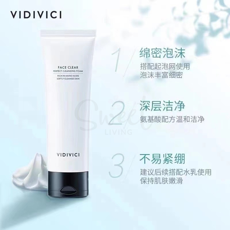 【韩国】VIDIVICI  蚕丝泡沫洁面乳 温和清洁 女神洁面/ Face Clear Perfect Cleansing Foam (120ml) -  - 4@ - Sweet Living