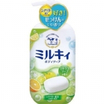 【日本】COW Bouncia 牛乳石碱硷沐浴露 保湿滋润  柑橘香 温和全家可用/  Moist Body Soap Body Wash (550ml) -  - 2    - Sweet Living