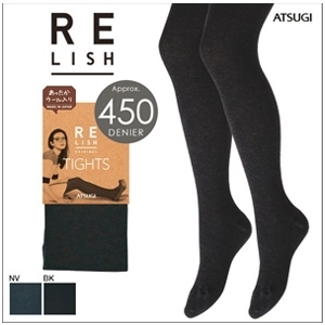 【日本】 Atsugi 厚木 黑色发热打底连裤袜 丝袜 450D 保暖显瘦 竖纹黑色/ thermal fleece-lined tights - Sweet Living