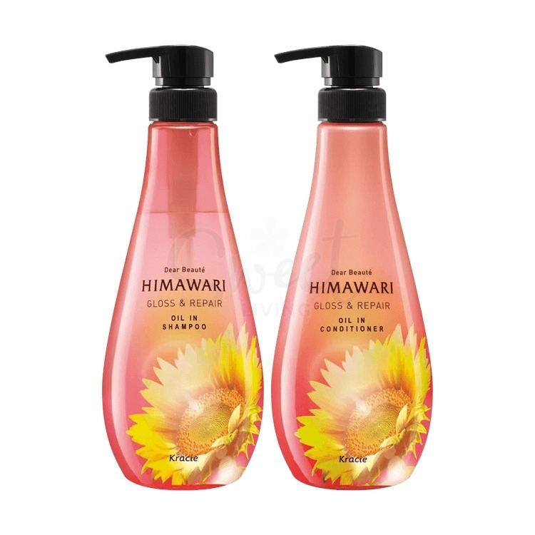 【日本】 KRACIE嘉娜宝 HIMAWARI 向日葵粉钻极耀 洗发水护发素 焕发蓬松柔顺 保湿锁水/ Shampoo and Conditioner 400ml - @- 9 - Sweet Living