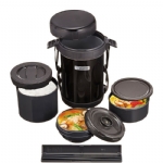 【日本】ZOJIRUSHI 象印 大容量保温饭盒 不锈钢真空三层 便当盒 便携保温 含筷子 旅行露营 1.8L/2L / Insulated Lunch Box Set -  - 518    - Sweet Living