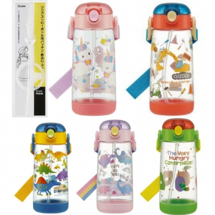 【日本】 Skater 儿童背带 吸管杯水杯水壶 多款入 冰雪奇缘/恐龙/火车/独角兽/ Drink Bottle 480ml - Sweet Living