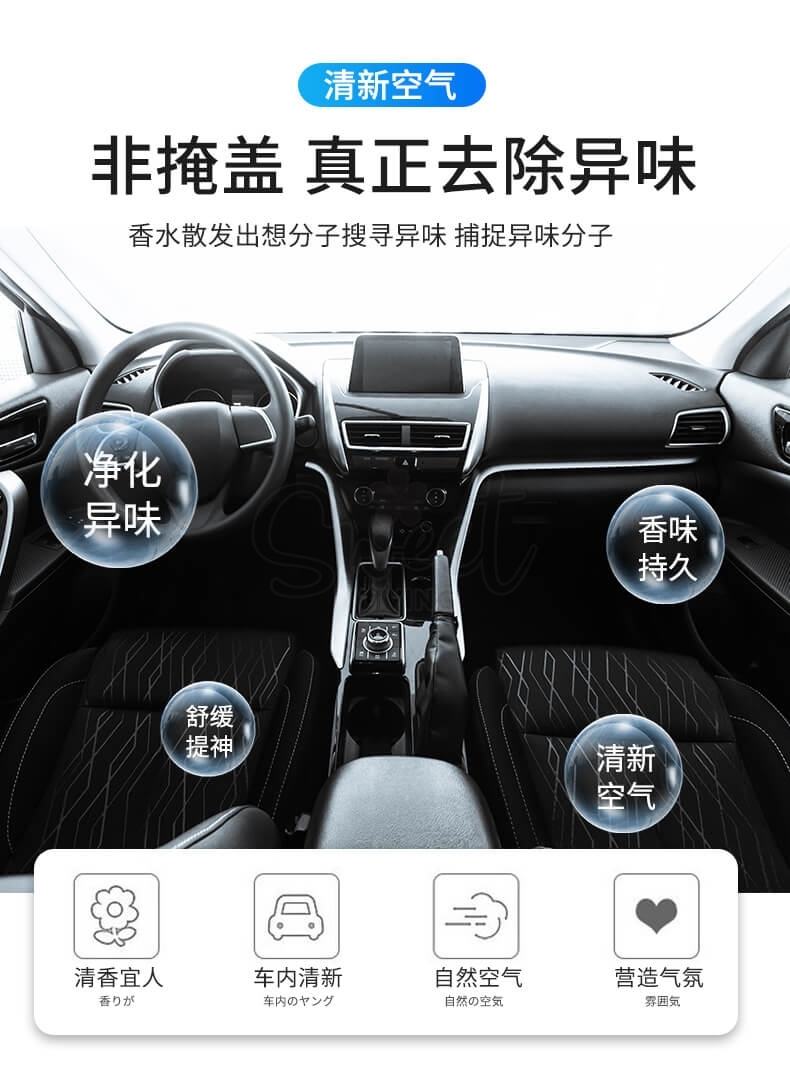 【日本】小林制药 SAWADAY 车载香水清香剂 车载香水夹/ Kobayashi Car Air Freshener Clip (6ml) -  - 6@ - Sweet Living