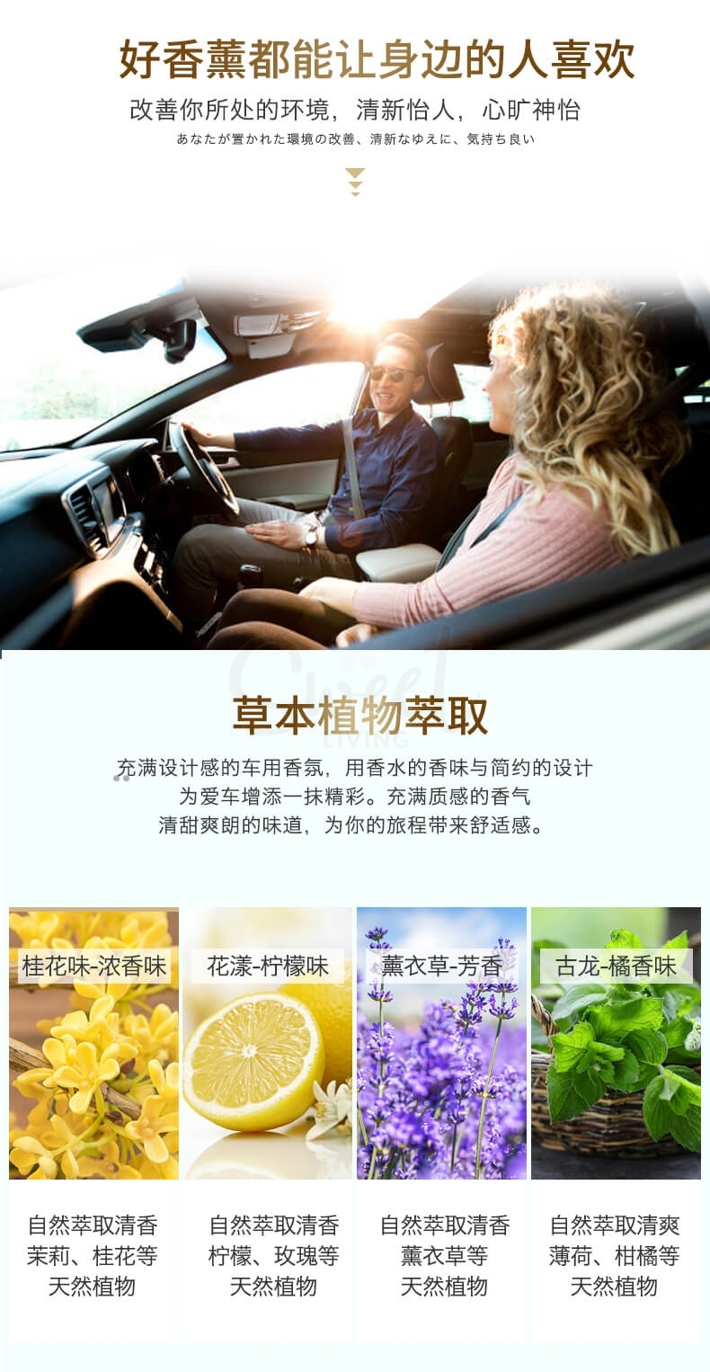 【日本】小林制药 SAWADAY 车载香水清香剂 车载香水夹/ Kobayashi Car Air Freshener Clip (6ml) -  - 7@ - Sweet Living