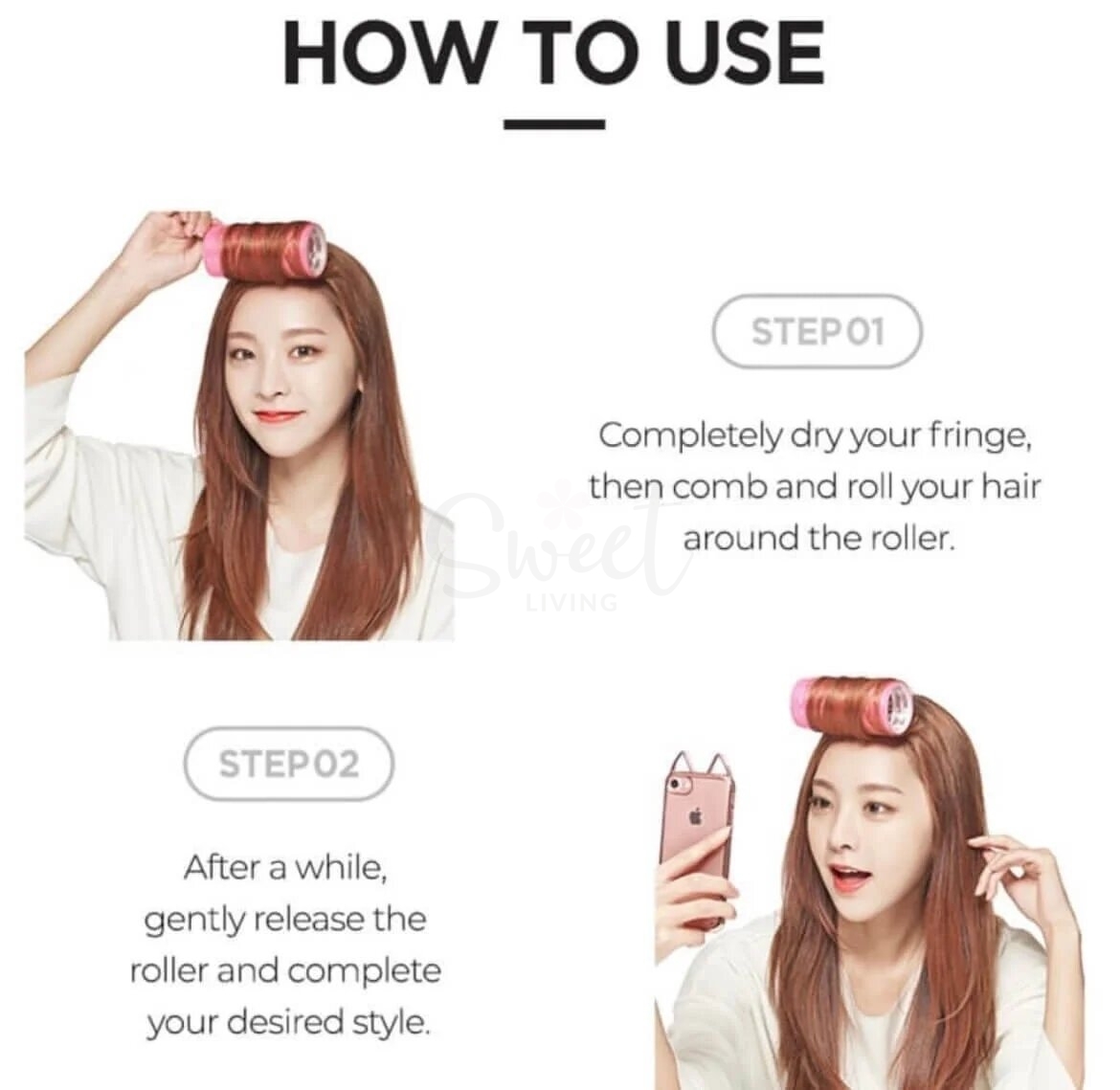 【韩国】Filimilli  空心 刘海卷 大号50mm 自然流线效果 / Hair Styling Roll -  - 4@ - Sweet Living