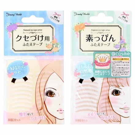 【日本】LUCKY TRENDY  Beauty World 极细肤色 素肌双眼皮贴 肉色蕾丝网状 自然隐形 30回分/90回分/夜间版/ Double Eyelid Tape - Sweet Living