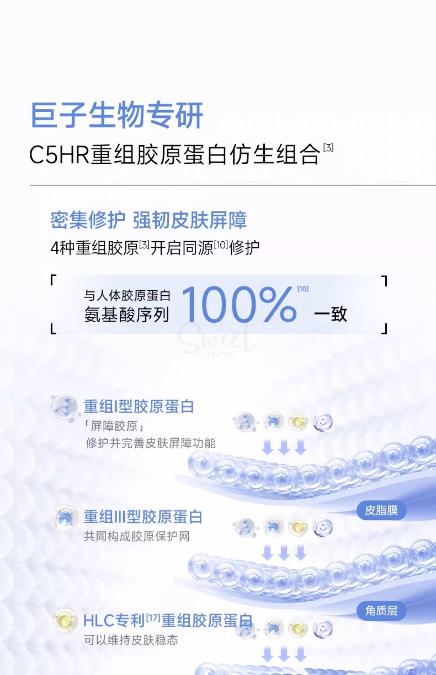 【中国】医药品牌 巨子生物 可复美 涂抹式面膜 高光小蓝杯  新版 Human-like 胶原蛋白舒护亮泽面膜 2.0版 1盒10粒/ Comfy Human-Like Collagen Repairing and Brightening Mask, New Version 10pcs -  - 17@ - Sweet Living