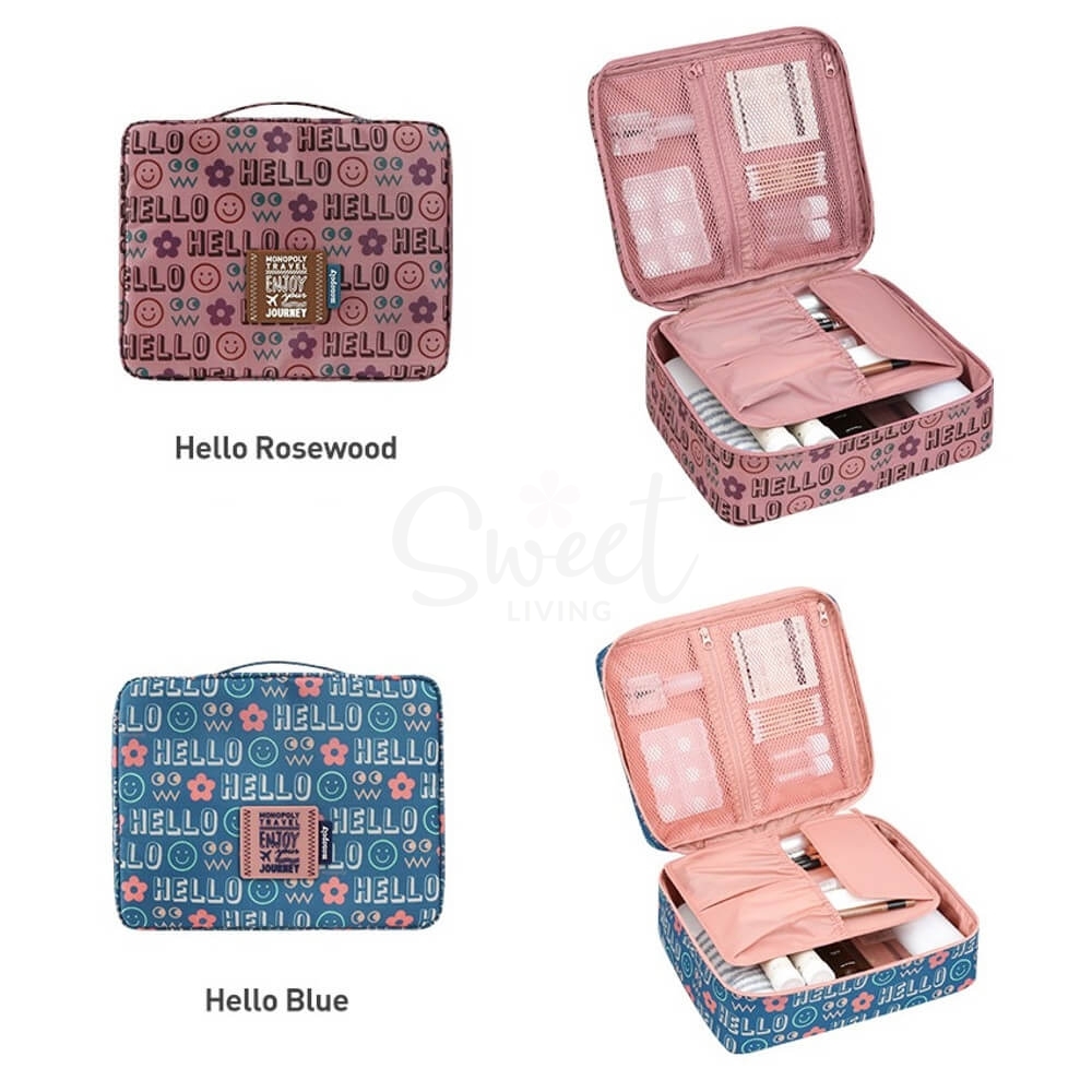 【韩国】MONOPOLY 旅行洗漱收纳包多功能化妆包 大号 Grand 18cmx23cm 翻盖款/ Toiletry Bag -  - 6@ - Sweet Living