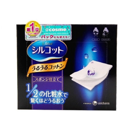 【日本】尤妮佳化妆棉 舒蔻 超薄省水 1/2化妆棉 卸妆棉 / UNICHARM SILCOT URUURU SPONGE FACIAL COTTON PADS 40pcs - Sweet Living