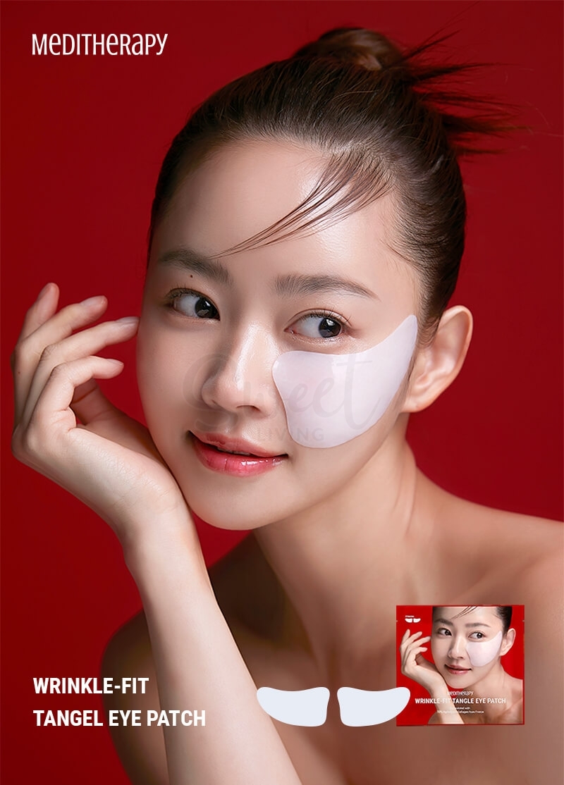 【韩国】MEDITHERAPY 抗皱提拉嘭弹眼膜贴 低分子胶原蛋白眼袋专研贴 大尺寸型 水润淡化眼纹 四对 /Wrinkle-Fit Tangle Eye Patch -  - 4@ - Sweet Living