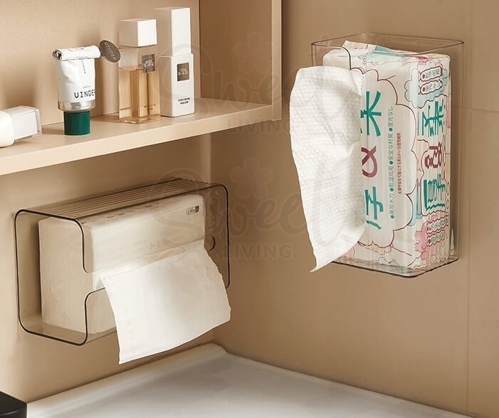 【中国】物以可/UYIKU 吸盘卫生间洗脸巾收纳盒 纸巾盒 厕所抽纸盒 洗脸巾置物架 壁挂免打孔 -  - 15!@ - Sweet Living
