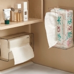 【中国】物以可/UYIKU 吸盘卫生间洗脸巾收纳盒 纸巾盒 厕所抽纸盒 洗脸巾置物架 壁挂免打孔 -  - 15    - Sweet Living