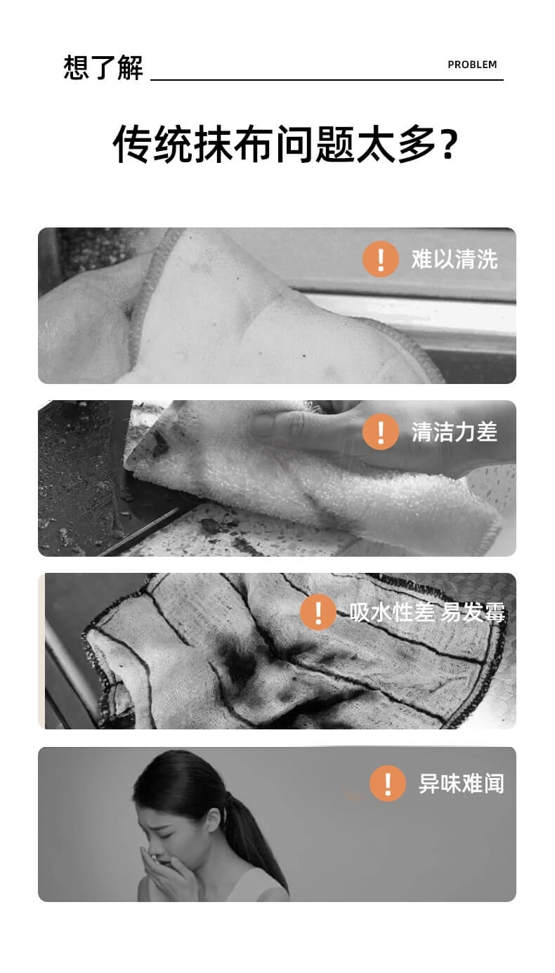 【中国】物以可/UYIKU 家用不掉毛洗碗巾 木纤维双面毛 厨房抹布 2条装 -  - 6@ - Sweet Living