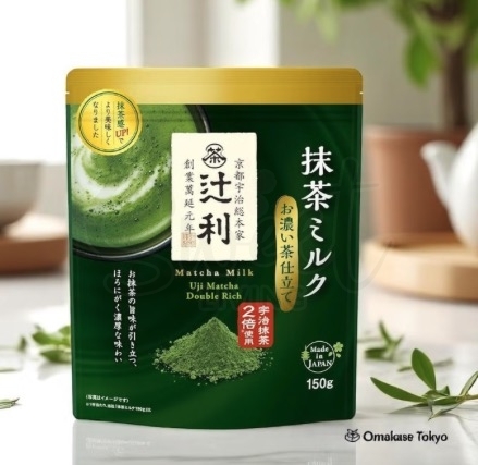 【日本】片冈物产 辻利 即冲速溶茶 抹茶牛奶 双倍特浓抹茶  Matcha Milk 190g -  - 1@ - Sweet Living