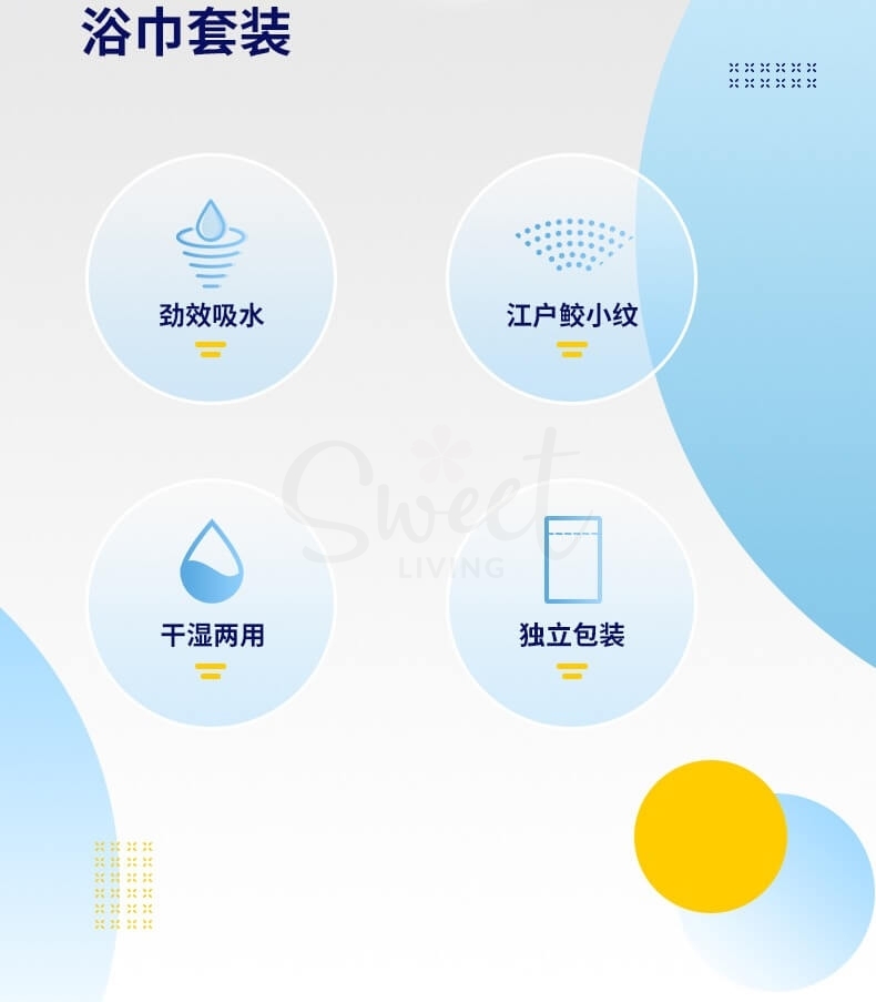 【日本】ITO 艾特柔 珍珠棉柔 一次性浴巾旅行毛巾洗脸巾套裝 (浴巾1枚+面巾2枚) -  - 2@ - Sweet Living