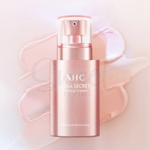 【韩国】AHC 玫瑰金 亮白粉色素颜霜 SPF30·PA++ 保湿遮瑕 提亮肤色 防晒隔离妆前  50g -  - 1@ - Sweet Living